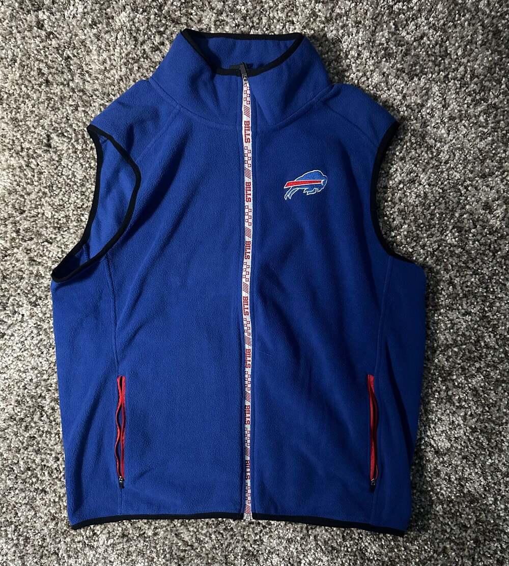 NFL Buffalo Bills Team Apparel Men's Royal Blue Fleece Full-Zip Vest Size L